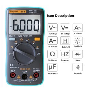 contoh simbol AC da DC pada multimeter